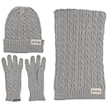 Jeep Women's 3 Piece Cable Knit Scarf, Beanie, and Gloves Set - One Size Fits Most