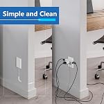 LIDER Outlet Extender with 3 Receptacles, 21W USB Type-A, and 2 USB Type-C, Ultra-Thin Wall Plate Plug with Cord Extender, 3-Outlet Power Strip, Flat-Face, Slim Design, ETL-Listed, 3ft, White
