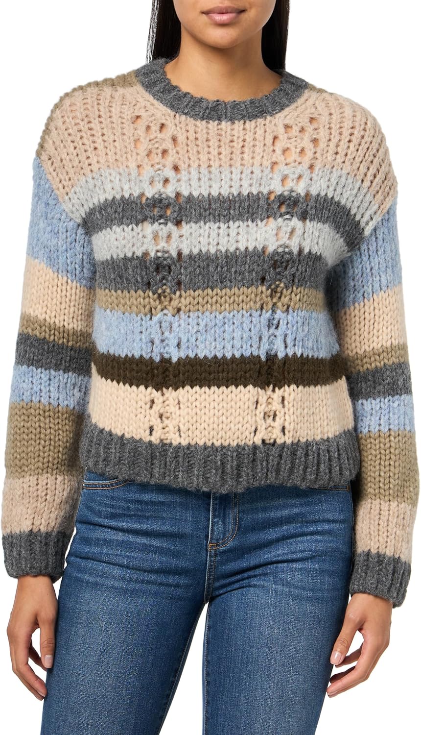 VELVET BY GRAHAM & SPENCER Women's Rina Baby Alpaca Light Sweater, Multi, X-Small