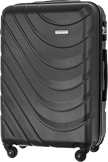 Valigia media | Bagaglio da stiva | 67x46x26 cm | 63 L | Valigia da viaggio Cipher Lock | Ruote 4x360 | Custodia rigida | Compatibile con le compagnie aeree | Nero