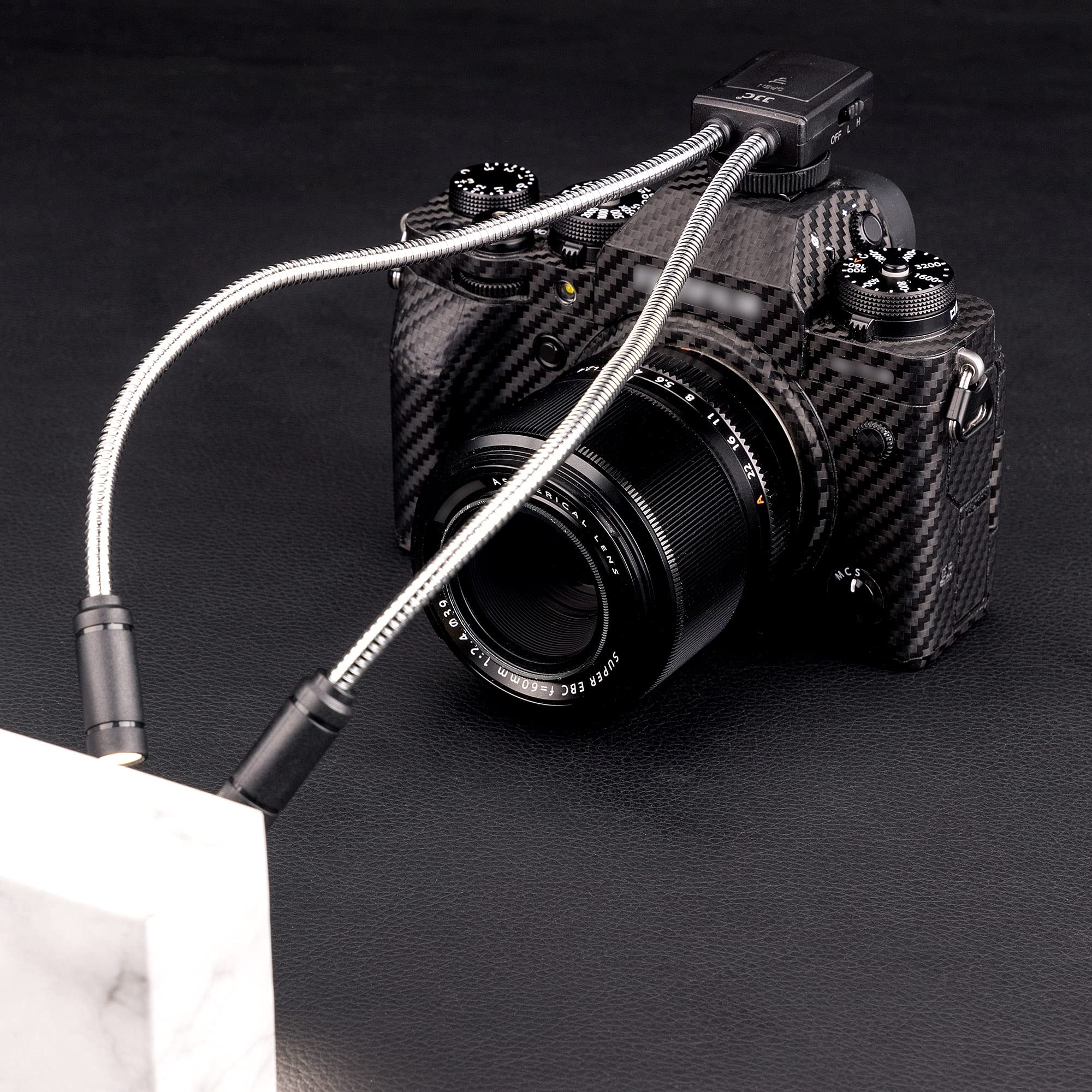 JJC Macro Arm Light Lumière de bras macro LED Lumière pour Appareils Photo Numériques Insectes Plantes Bijoux Macro Photographie Illuminazione - Hot Shoe Monté - Deux Têtes LED - CRI 95+ 5600K