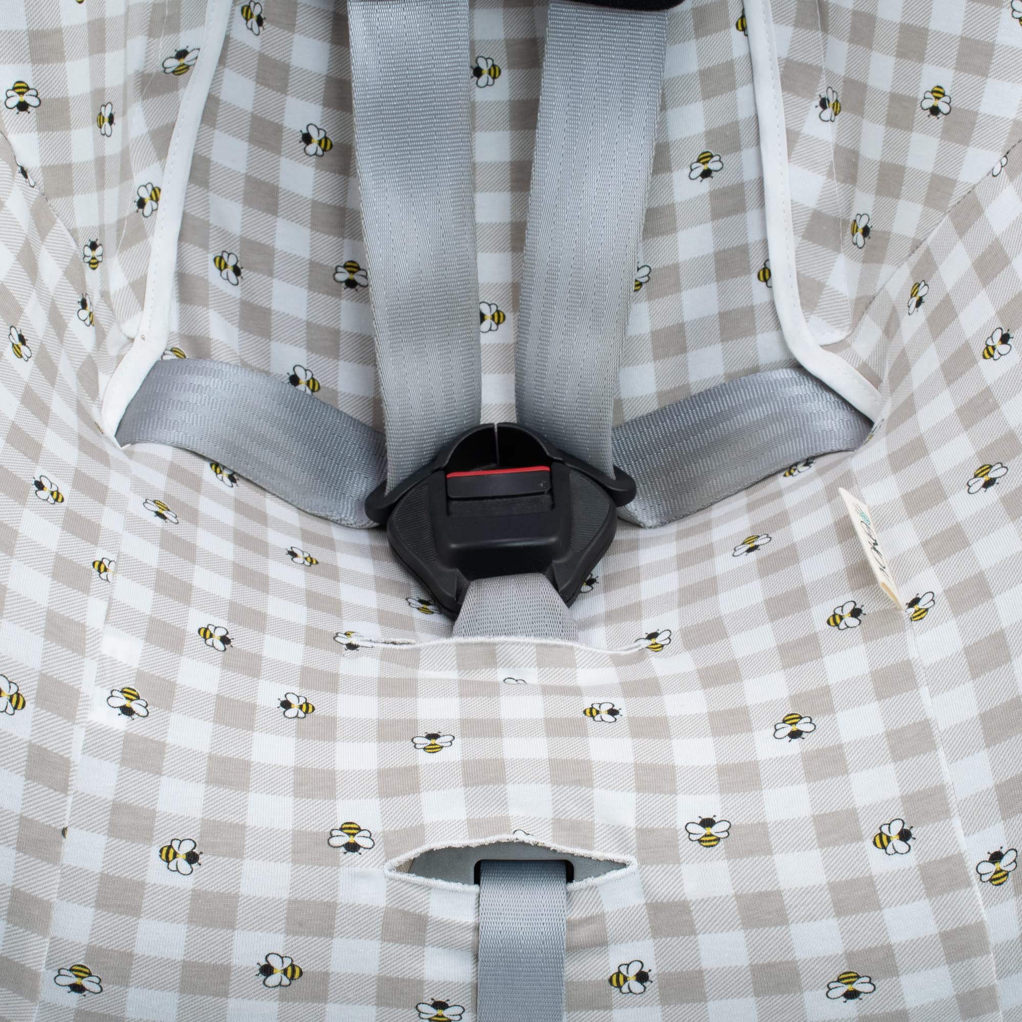 JYOKO Kids Funda para Silla de Coche de Algodón Extra Suave Sin Cabezal (Picnic Vichy) — view 5