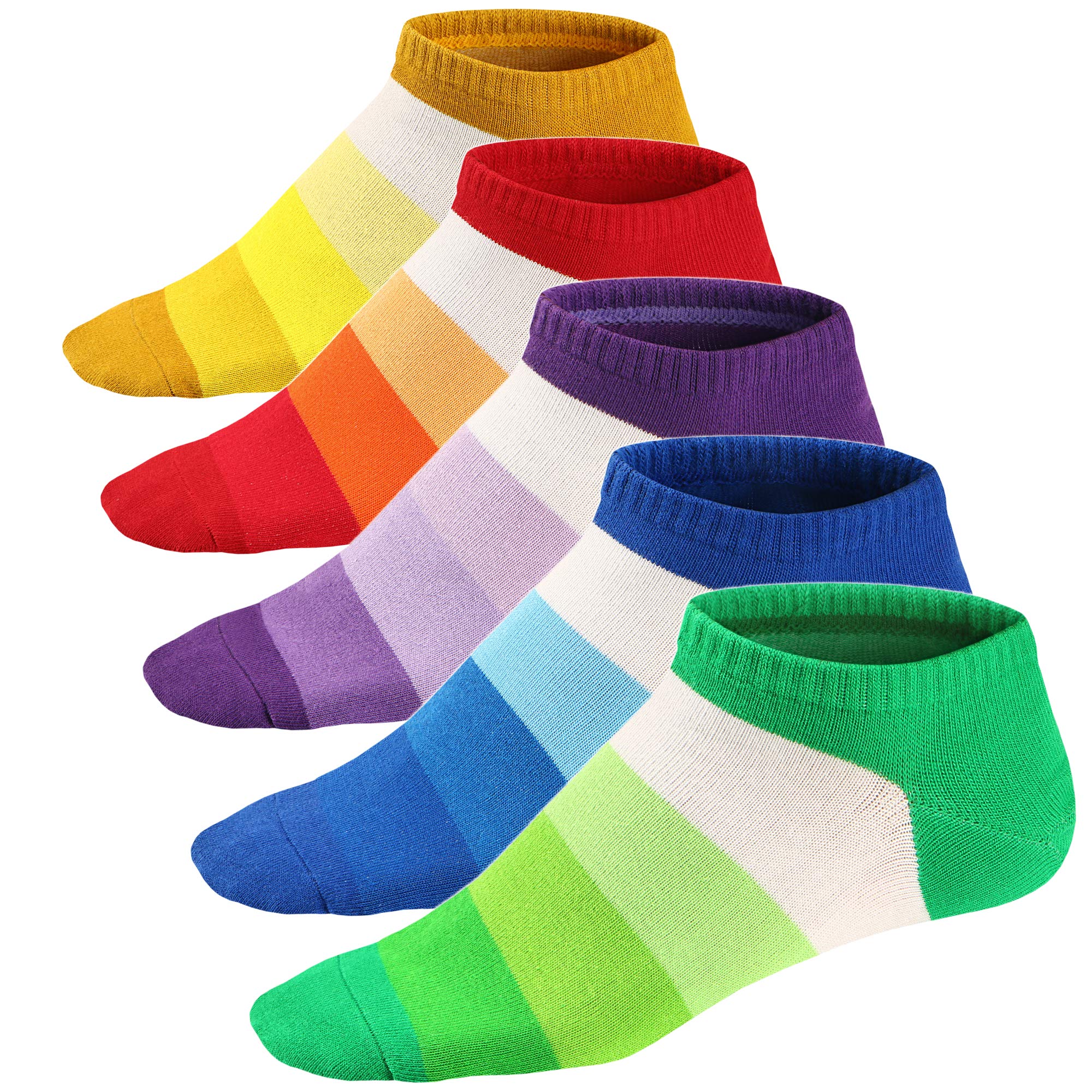 Ueither Men's Color 5 Low Cut Colorful Dress Socks Funky Ankle Socks 6.5-11.5 (Color 5)