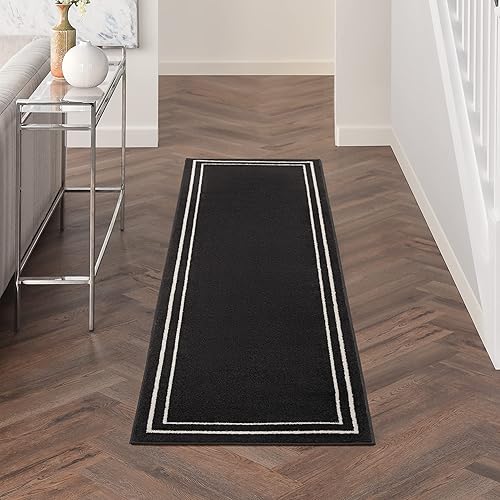 Vista 111 de Nourison Home Essentials - Alfombra contemporánea de 5 x 7 pies, color marfil/negro