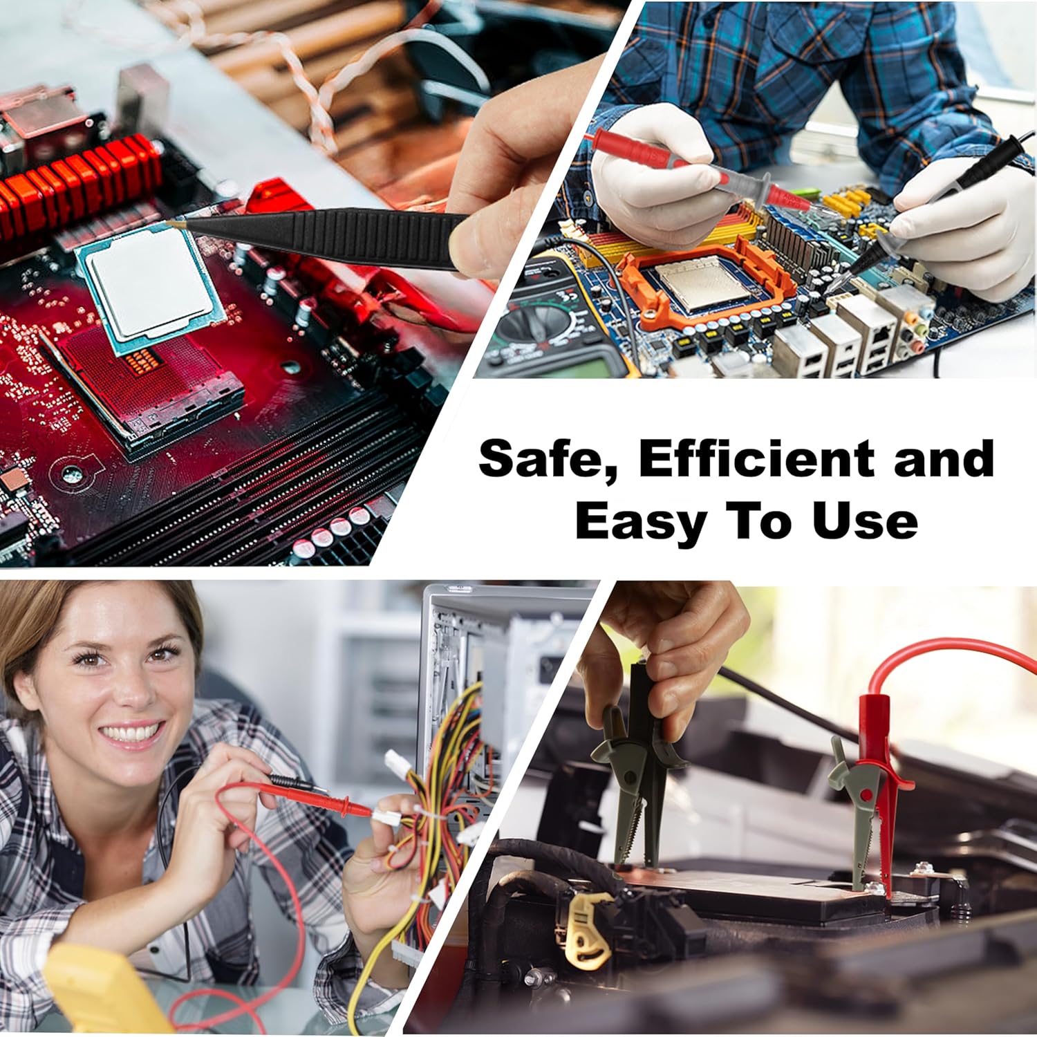 27PCS Multimeter Test Leads Kit,Professional and Upgraded Test Leads Set with Alligator Clips, Test Hook Clip, Banana Plug and Piercing Probe Clip for Multimeter Electrical Testing