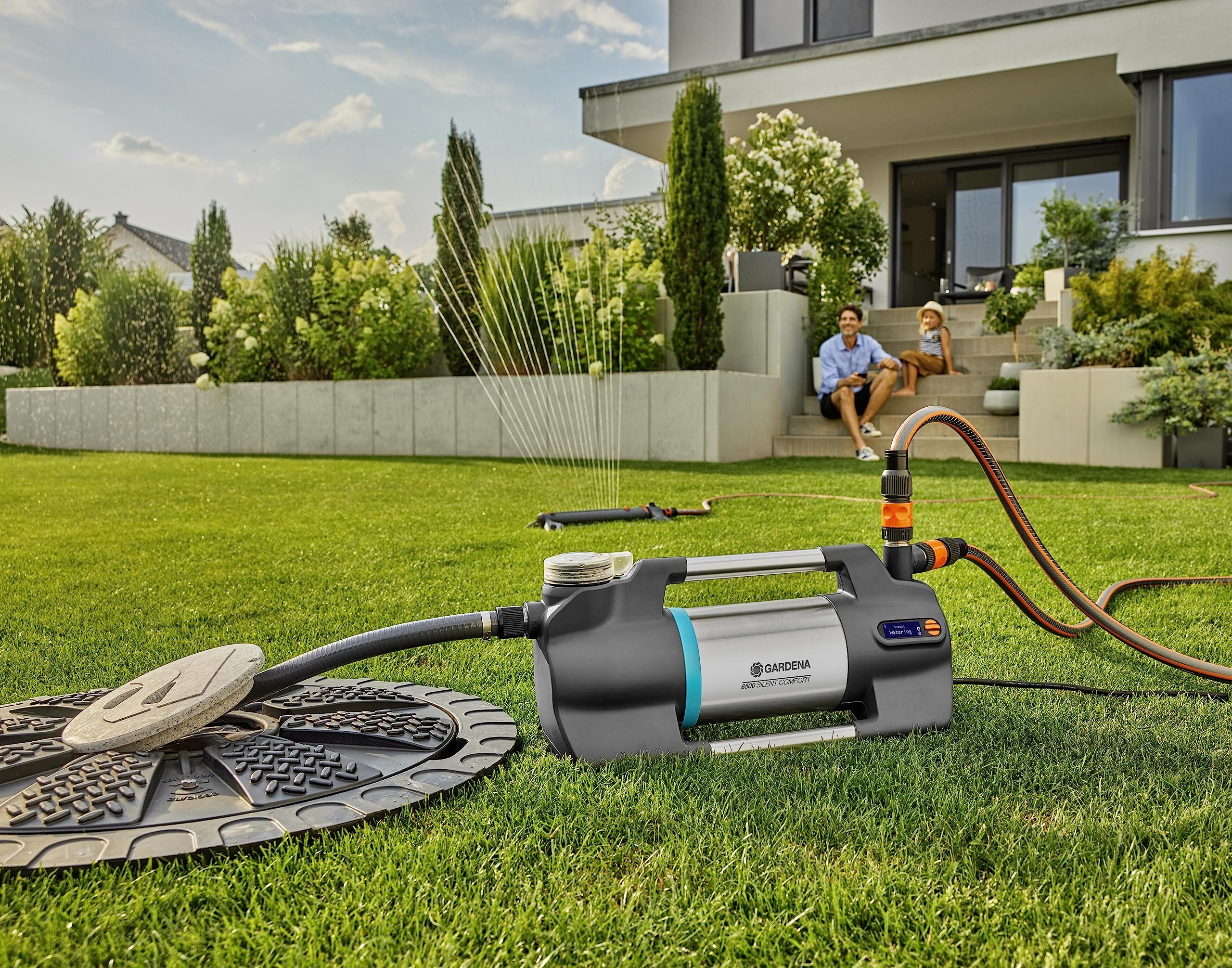 Gardena Pompa da Giardino SilentComfort: Portata 6.500 l/h, Extra Silenziosa, Controllo su App via Bluetooth, Protezione da Funzionamento a Secco (9059-20)