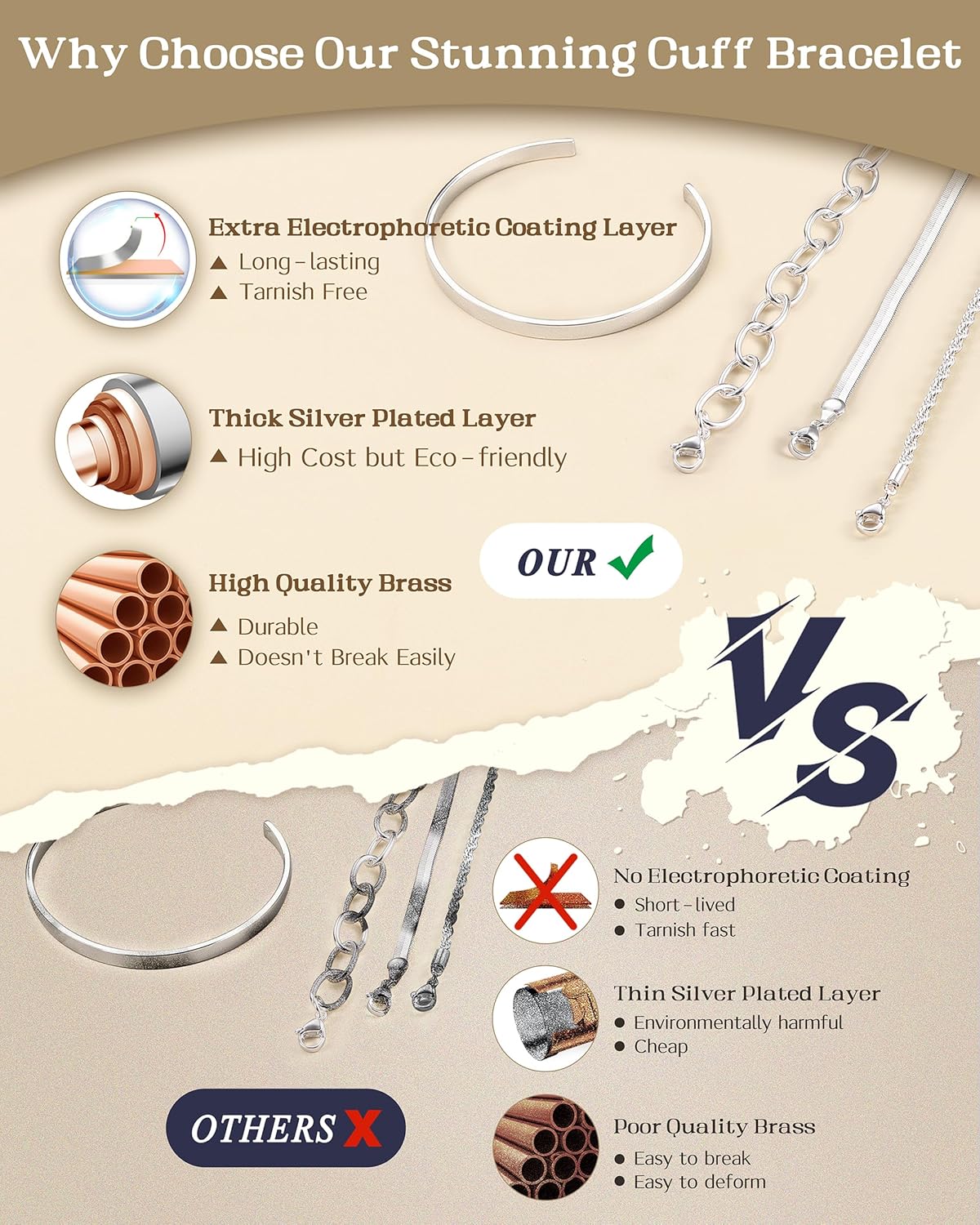 TEN MIRO 16k Chunky Gold Bangle Cuff Bracelets for Women Trendy, Sweatproof Bangle Bracelet Non Tarnish Gold Plated Cuff Bracelets for Women - Image 3