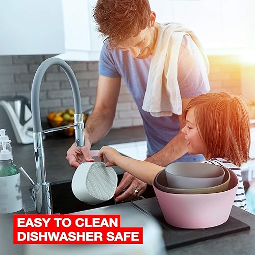 Miniatura 5 de Mueller Cuencos para mezclar, juego de 4 cuencos anidables, cuencos de preparación de alimentos, hechos en Europa, aptos para microondas y