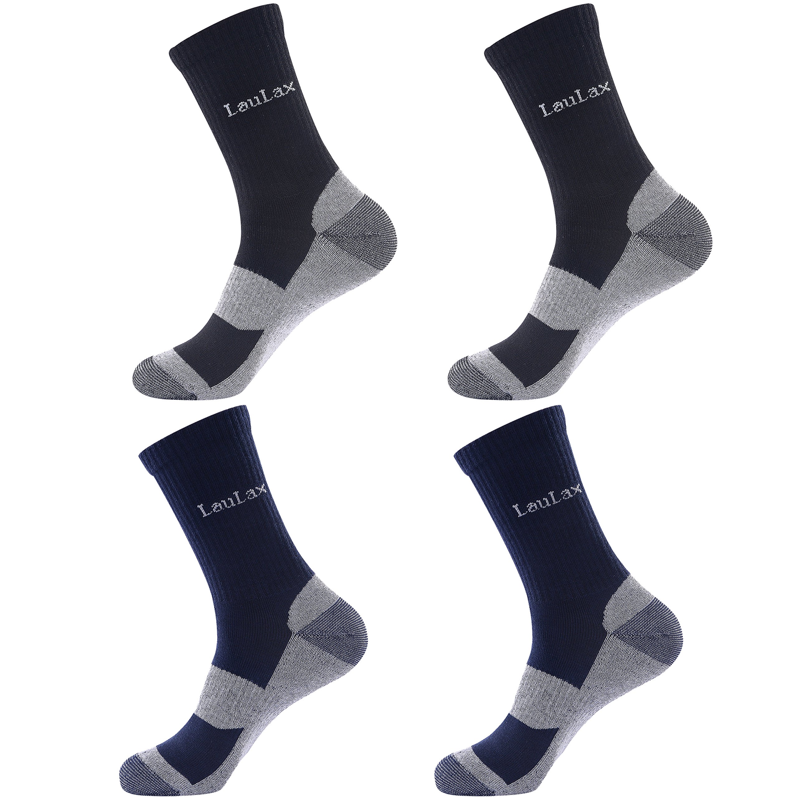 4 Pairs Ultra Comfortable Finest Combed Cotton Breathable Reinforced Seamless Toe Work Socks, Luxury Gift Box