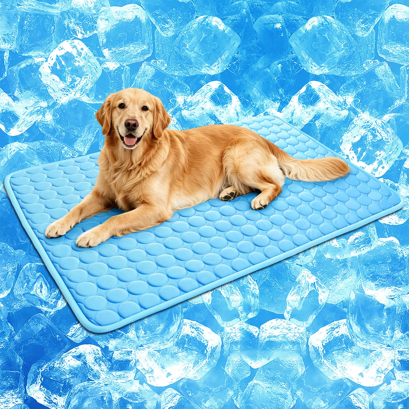 Mannice Dog Self Cooling Mat Pet Breathable Summer Cooling Pads,Cat Chilly Pad WashableIce Ice Silk Cooling Blanket,Sleeping Dog Bed Kennel Mat Pad Non-Toxic Sleep Bed Mat for Large Dogs Cats Animal — image 1