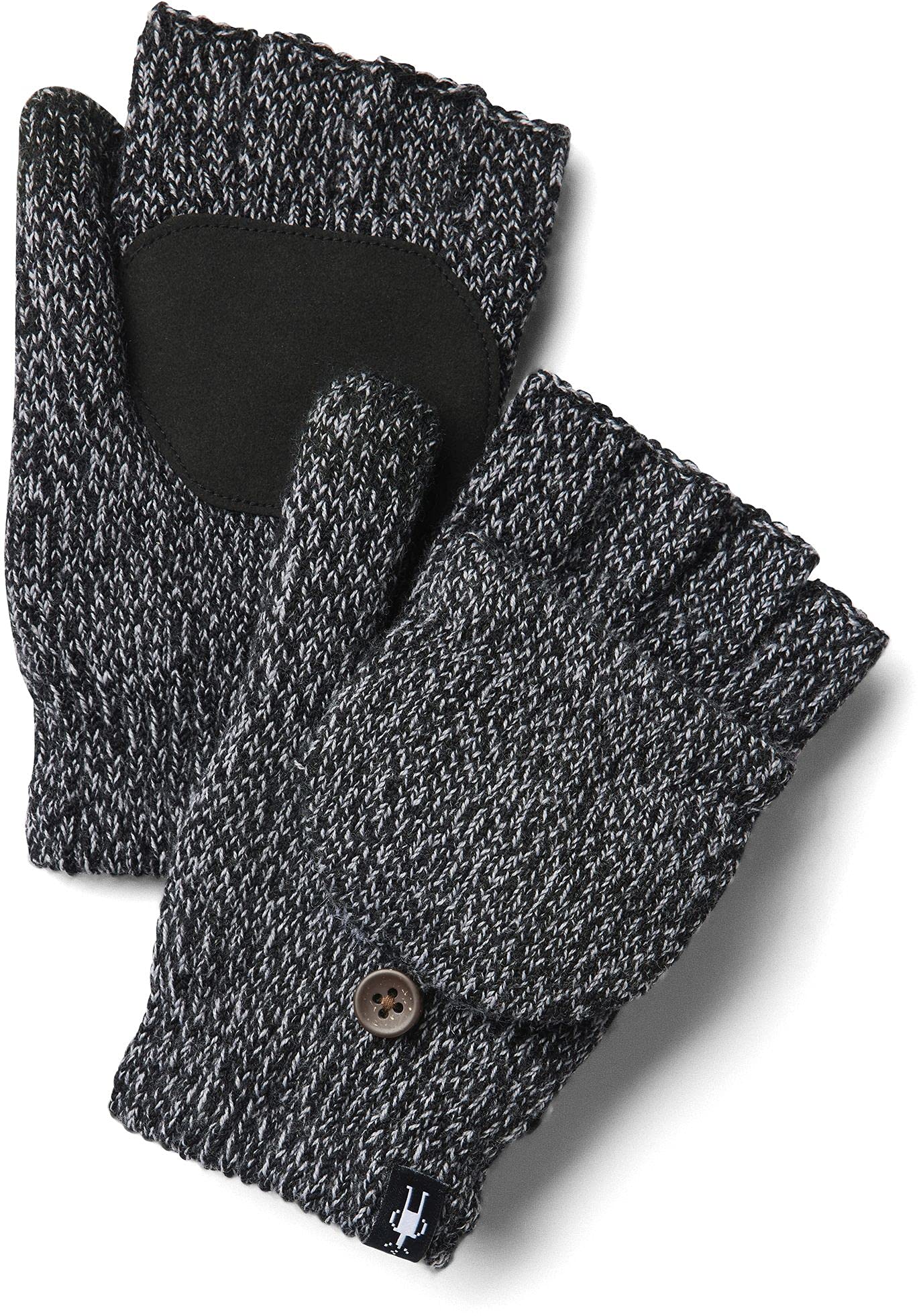 Smartwool Cozy Grip Flip Mitt – Combines the Benefits of Fingerless Glove and the Warmth of Mittens – Comfortable, Warm and Durable – L/XL, Black