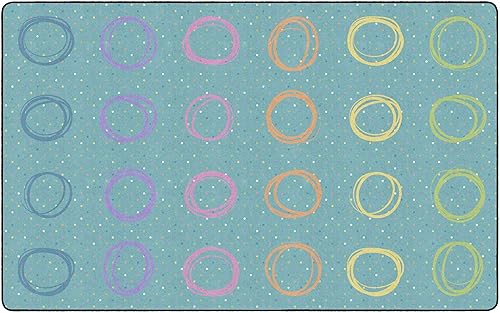 Miniatura 13 de Flagship Carpets Circle Sampler - Alfombra educativa abstracta para niños y profesores, calidad duradera para escuelas, preescolar, guardería y