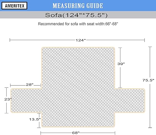 Miniatura 2 de Ameritex - Funda impermeable de sofá, 100 % antideslizante, acolchada, protector de muebles para perros, niños y mascotas funda de sofá, lavable a