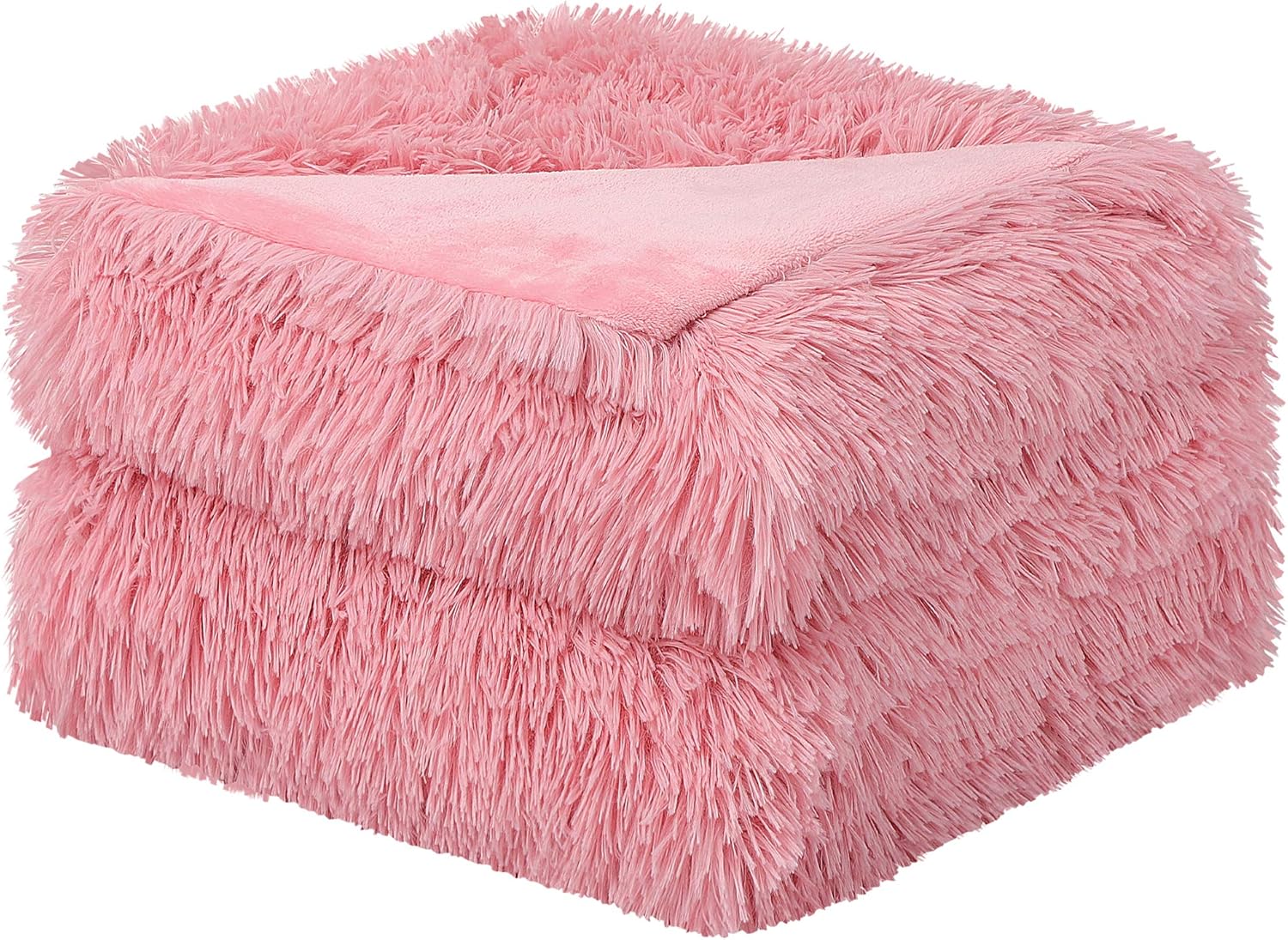 uxcell Solid Faux Fur Twin Size Blanket 59" x 78