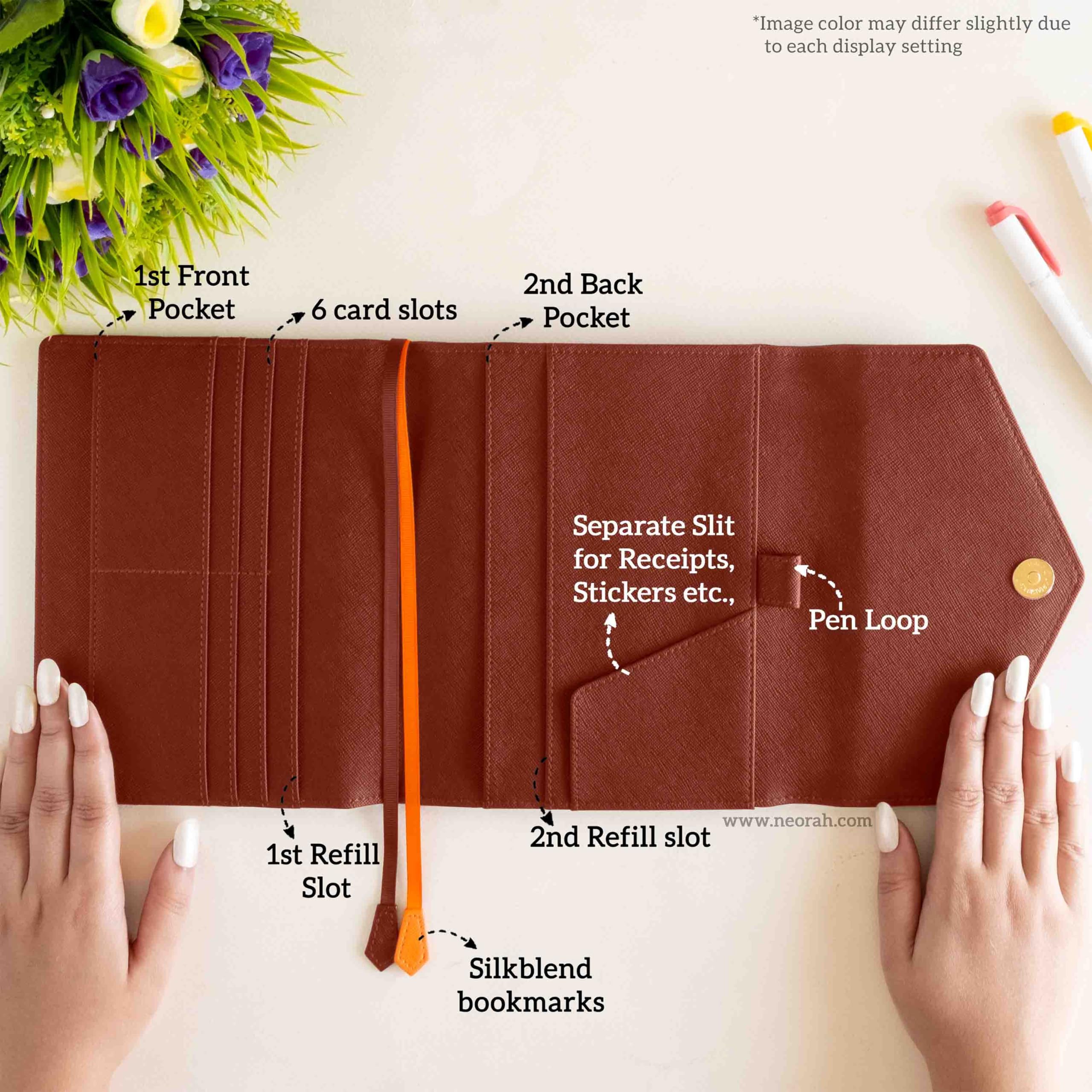 NEORAH Umschlag-Organizer, Braun, B6 ENVELOPE +JOURNAL, Modern