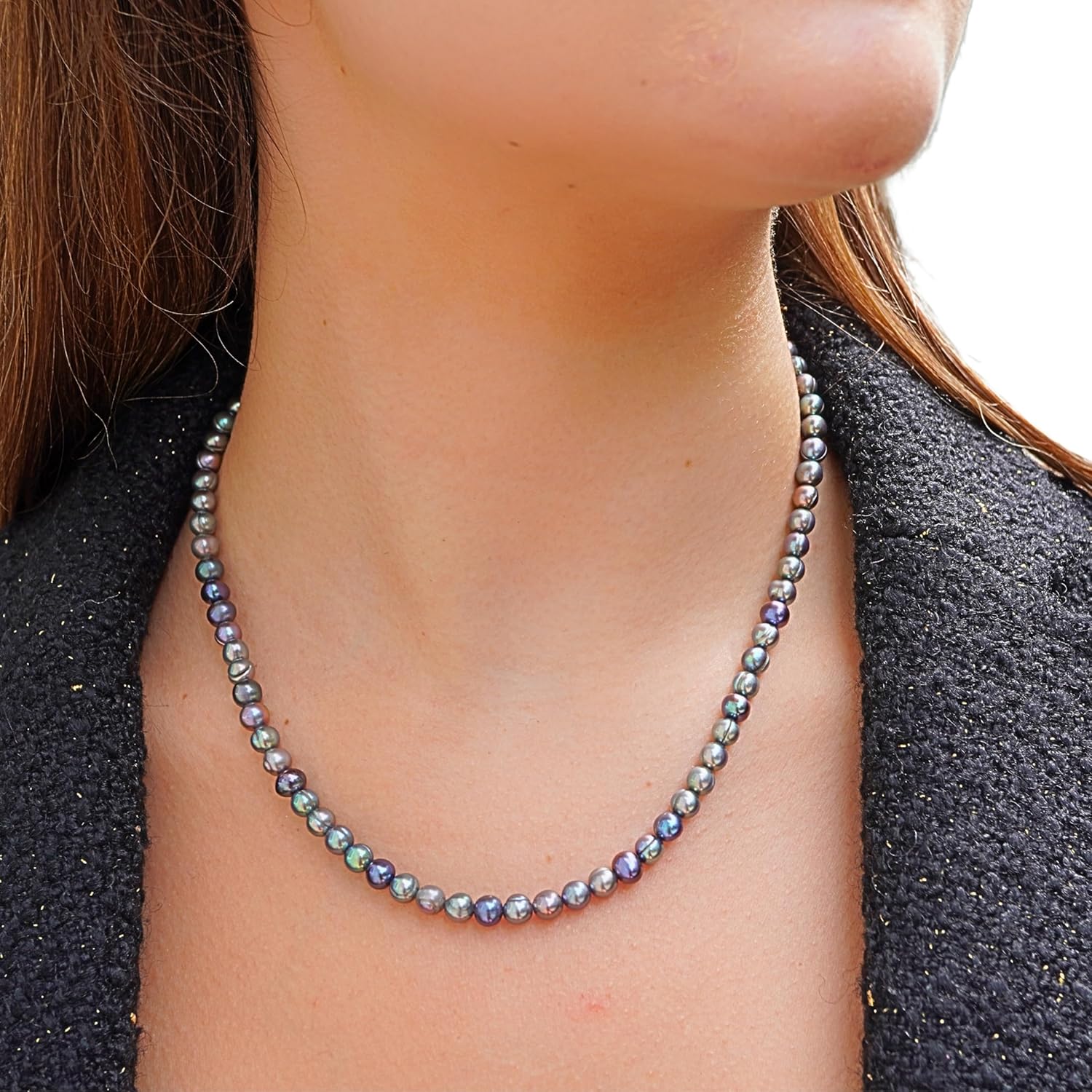 Fresh Water Blue Pearls Necklace for Valentine’s Day/Girlfriend/Wedding/Birthday/Anniversary/Brides