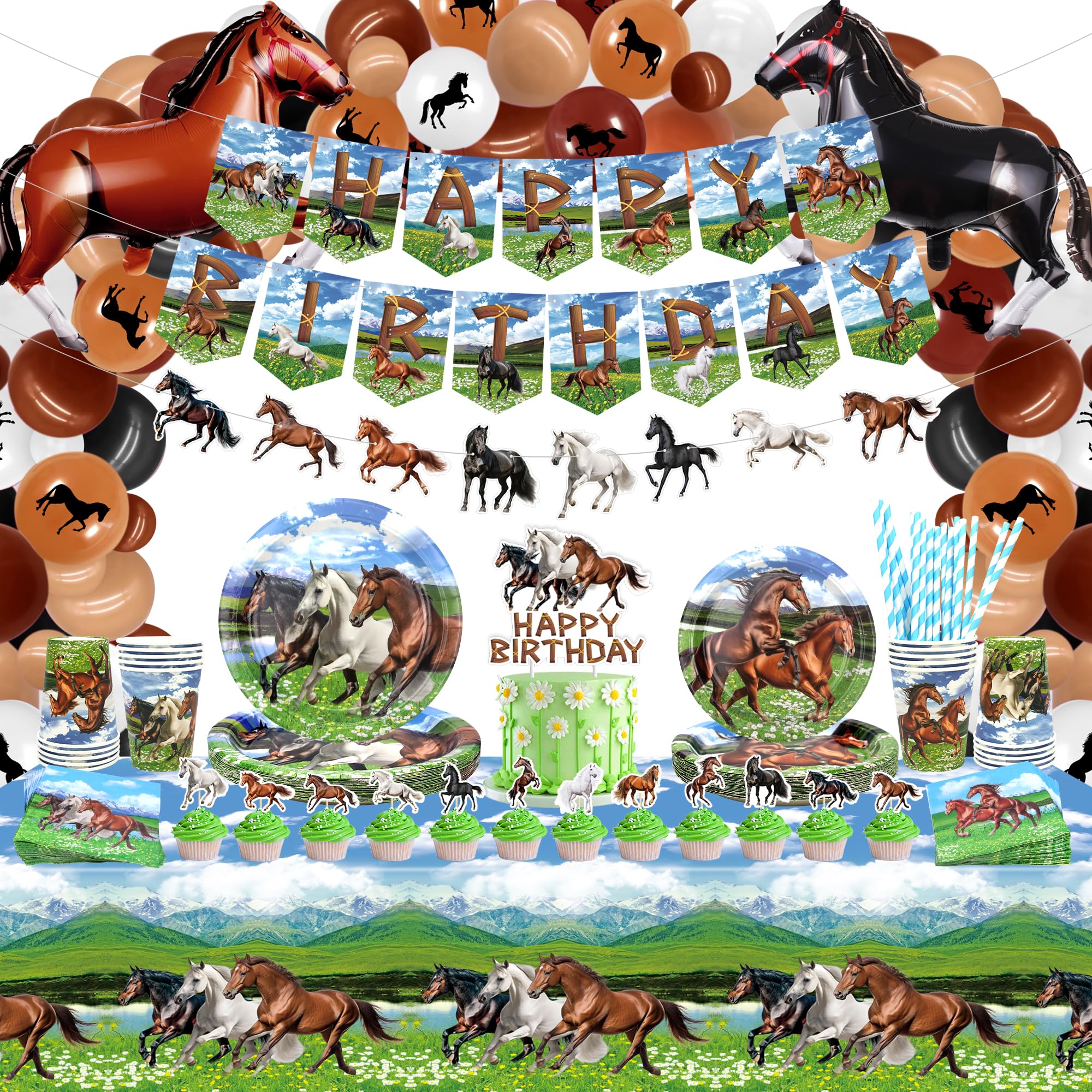 FORMIZON Décor Fête Anniversaire De Cheval, Ballons D'anniversaire De