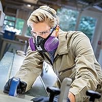 Vista 7 de Dräger X-plore 3500 half-face respirator mask with P100 particle filters against smoke particles from wildfire