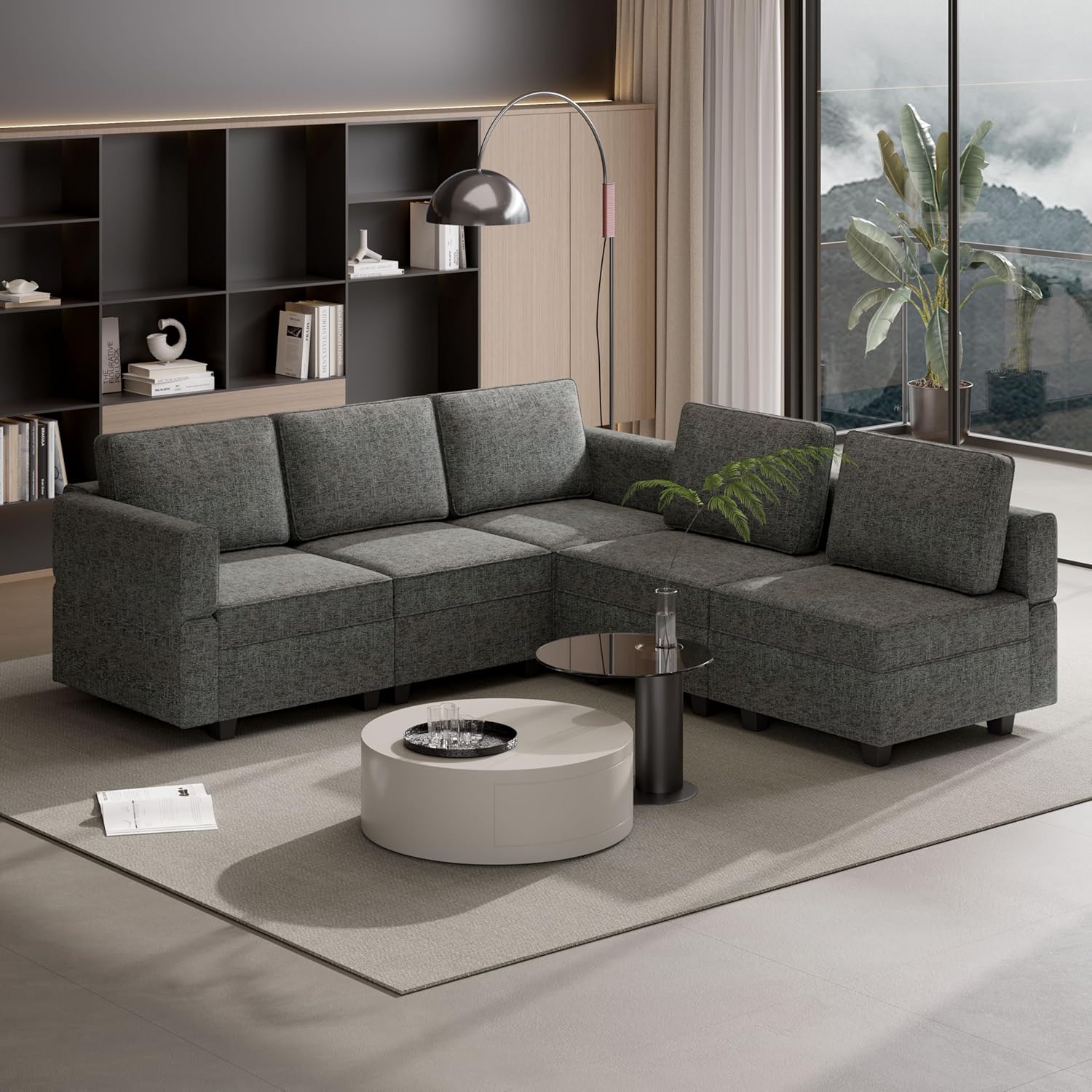 Modular Sectional Sofa 5 Seats, Convertible Corner Seat