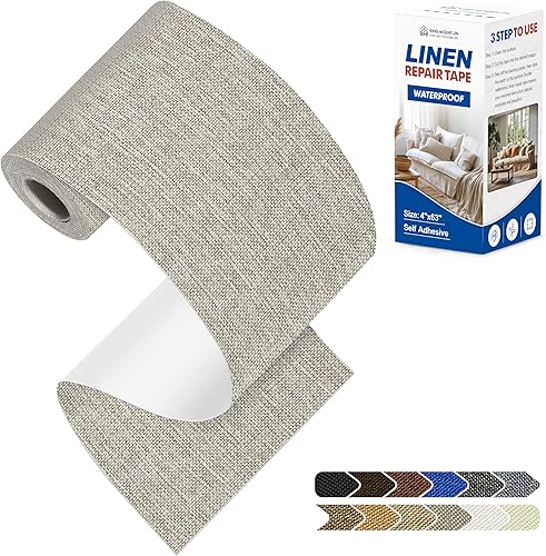 Vista 350 de Parches de reparación de lino grueso, parches de tela de lino autoadhesivos, 8 x 11 pulgadas, 2 unidades, multicolor, se pueden utilizar