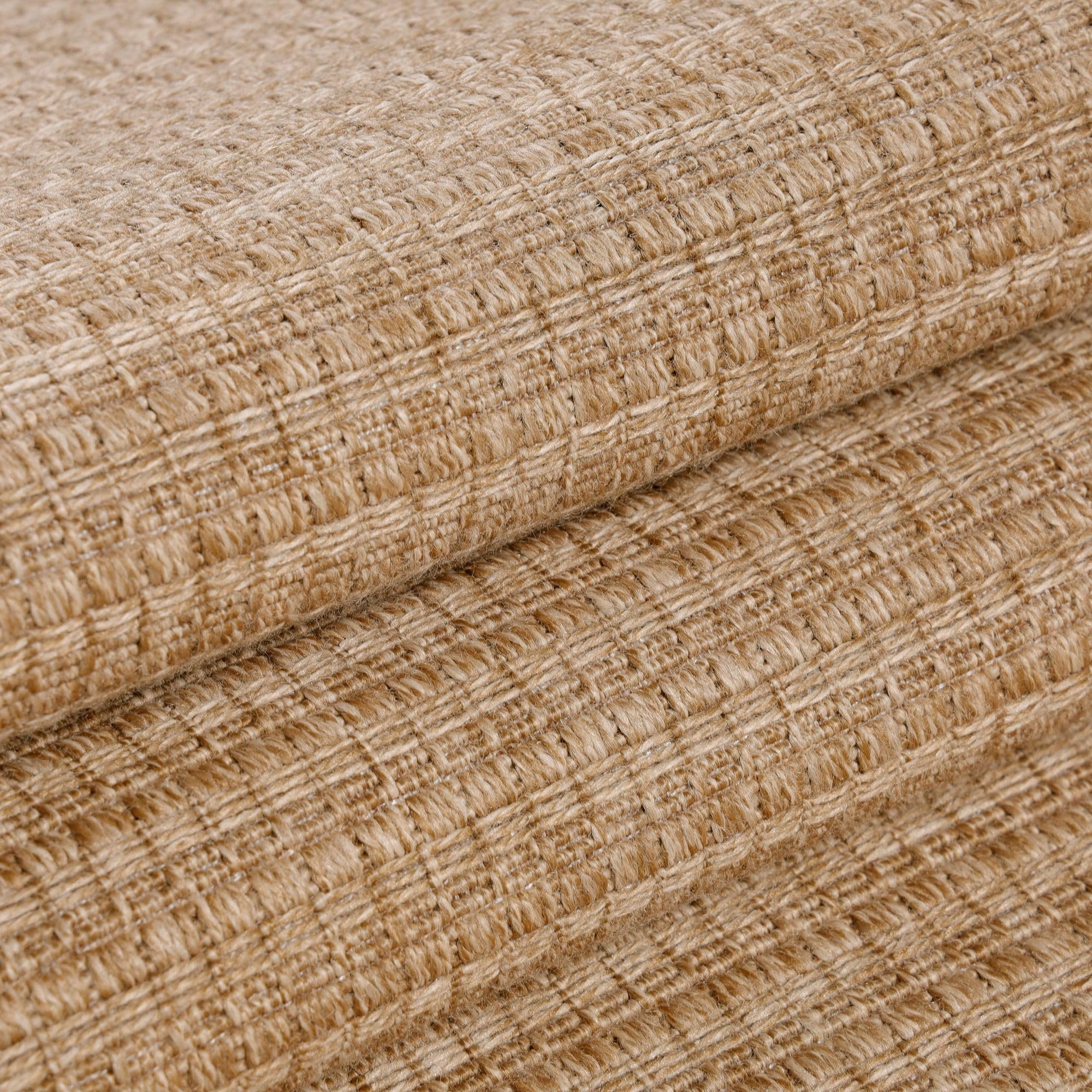 Carpetsale24 Alfombra Exterior Interior Resistente a la Intemperie, Impermeable 200x300 (200 x 290 cm) Beige-2 - Alfombra de Cocina de Tejido Plano - Alfombras Exterior para Balcón, Terraza y Jardín