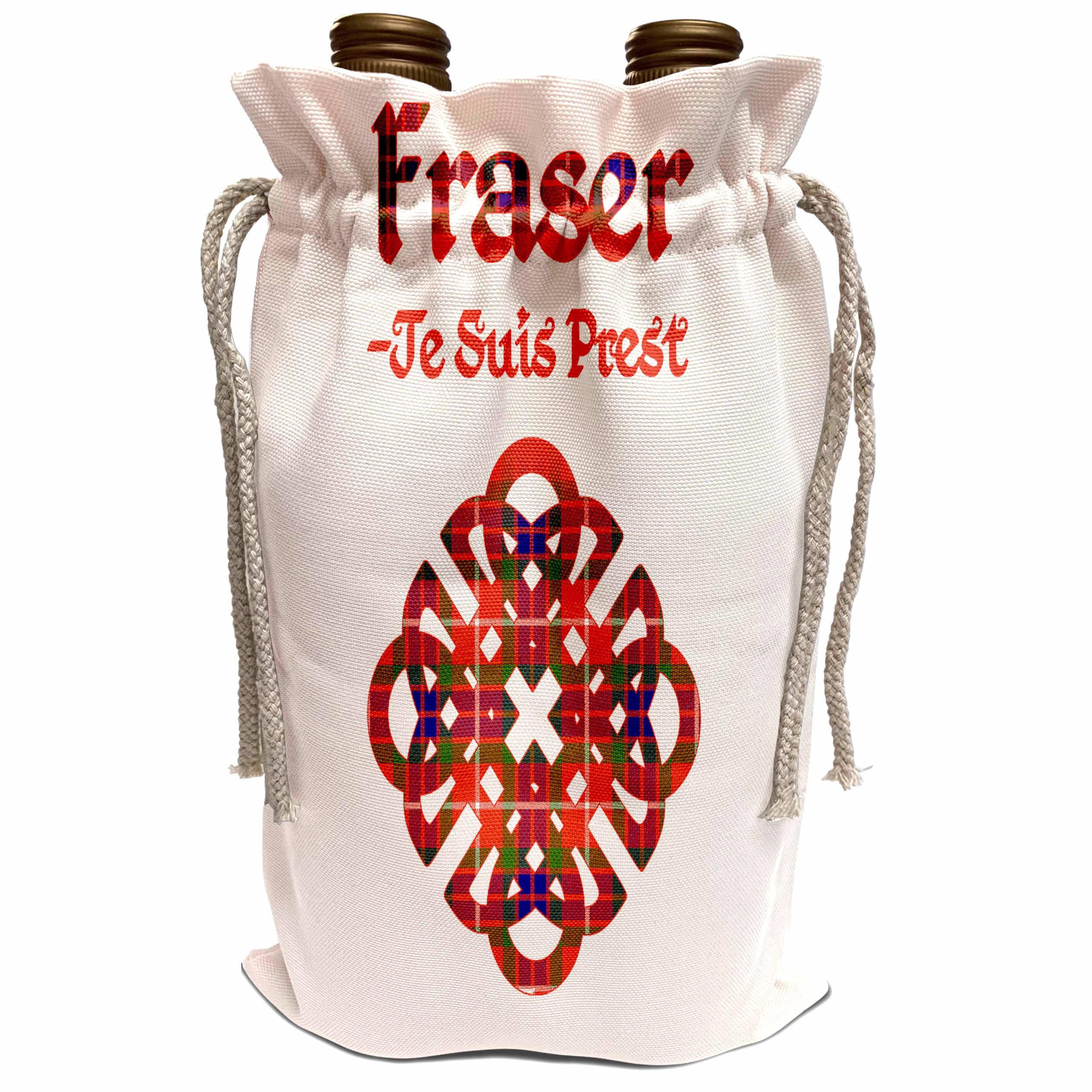Bolsa de vino con nudo celta Fraser beige de 13.5x8.5 pulgadas para celebraciones familiares