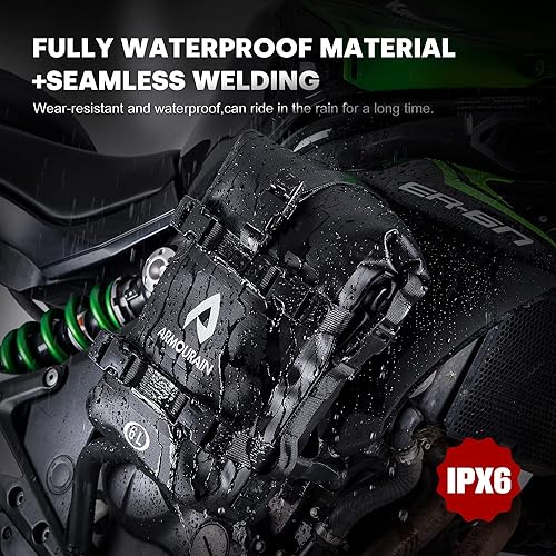 Miniatura 2 de Bolsa impermeable para parachoques de motocicleta, bolsa de barra de choque de motor de 6 L con correa para el hombro, bolsa de marco lateral para