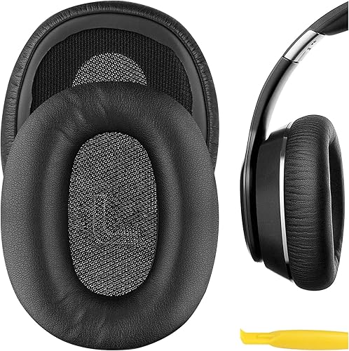 Geekria QuickFit - Almohadillas de repuesto para Edifier W820BT, W828NB, almohadillas para auriculares, piezas de reparación (negro)