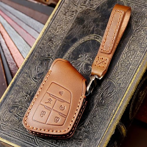 Miniatura 5 de ontto Funda para llavero de 5 botones para Buick Envision 2020 2023, funda de cuero para llaves de protección completa, bolsa de llavero inteligente