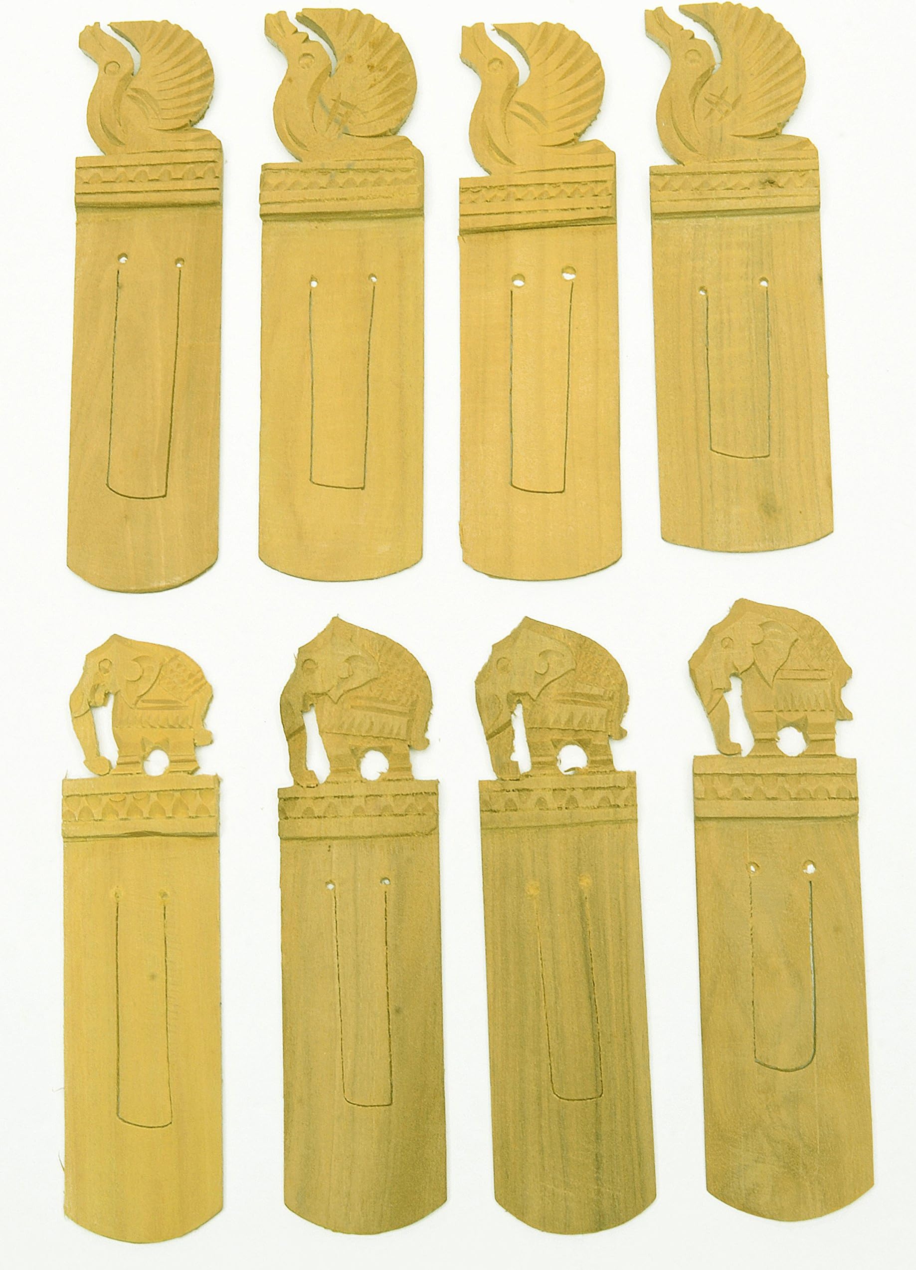 Wholesale lot 10 pcs Indian Sandalwood Carved Bookmark 3"Lg Craft Gift Curio