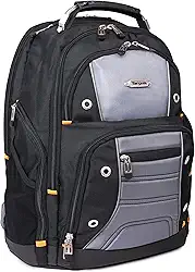 Mochila com design Targus Drifter II para negócios profissional com compartimentos grandes, durável e resistente à água, bolso com zíper oculto, manga protetora para laptop de 43 cm, preto/cinza (TSB239US)