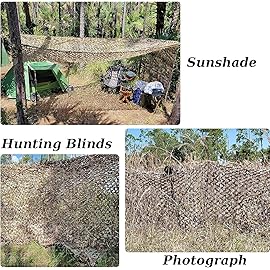 Yeacool Camo Mesh Netting 10x10 Camouflage Netting Military Surplus Hunting Blind Net for Military Theme Party Decorations Backdrop Sunshade Car Cover Camping Shooting (Dry Grass, 10ftx10ft, 3m*3m)