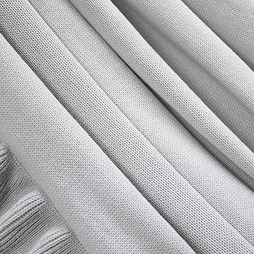 Miniatura 5 de Lush Decor Reyna MantaCubrecama de punto suave con volantes, 88 pulgadas de largo x 104 pulgadas de ancho, gris claro