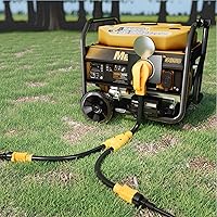 Vista 8 de MECMO Cable de alimentación de 50 amperios a (2) x 110 V 15 amperios para el hogar, adaptador RV Y, cable de alimentación 10/3 STW NEMA 14-50P macho