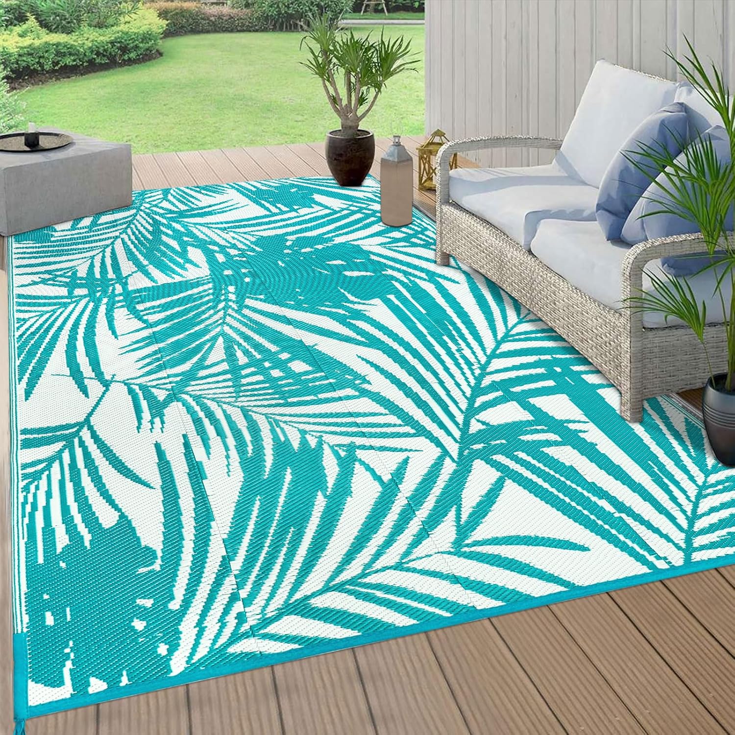 famibay 6x9 Outdoor Rug Waterproof Outdoor Patio Carpet Reversible