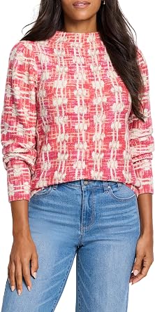 NIC+Zoe Womens Waffle Stitch Stamp Sweater