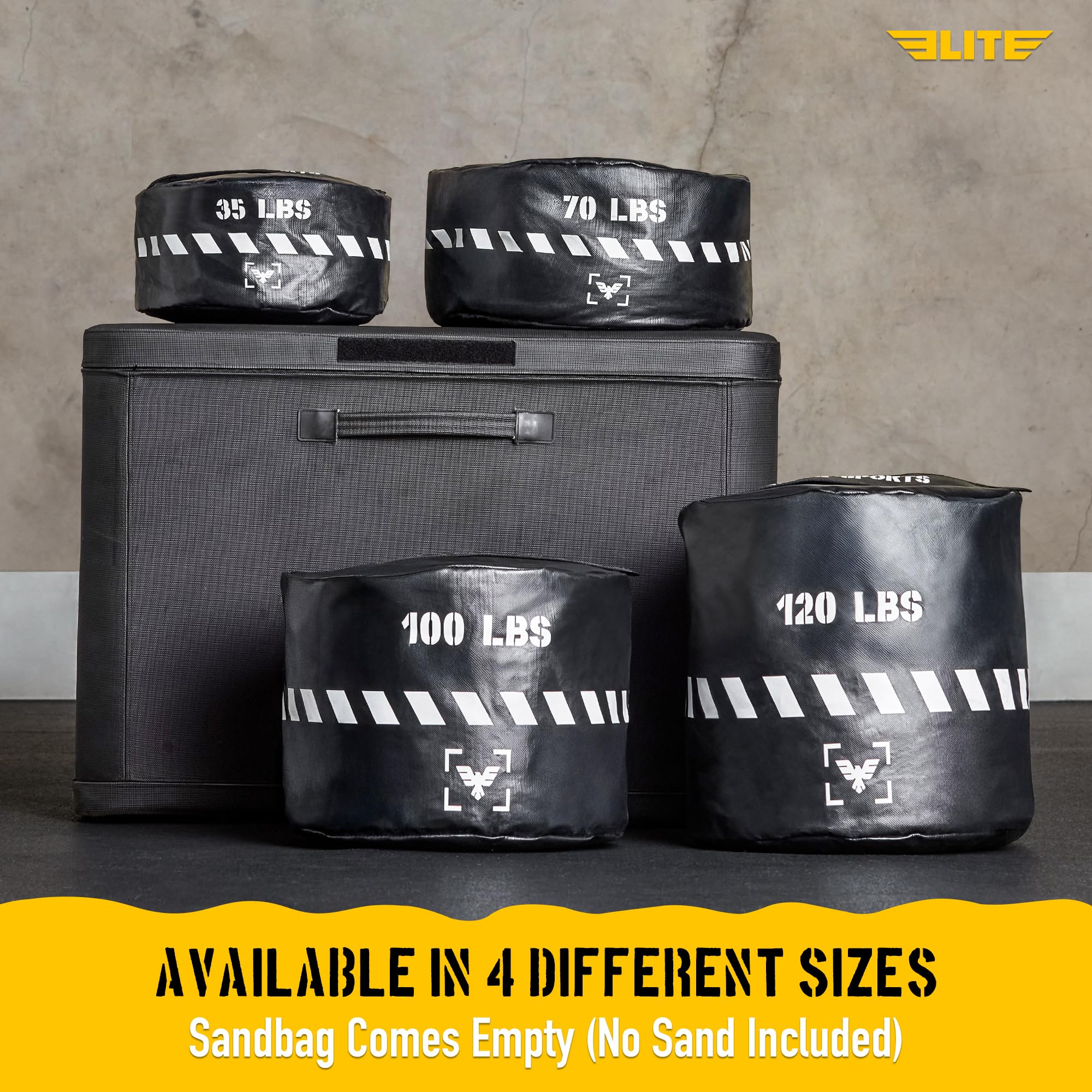 Elite Sports Heavy-Duty Strongman Workout Sandsack - Ungefüllte, langlebige Sandsäcke für Powerlifting, Kampftraining & Ganzkörpertraining