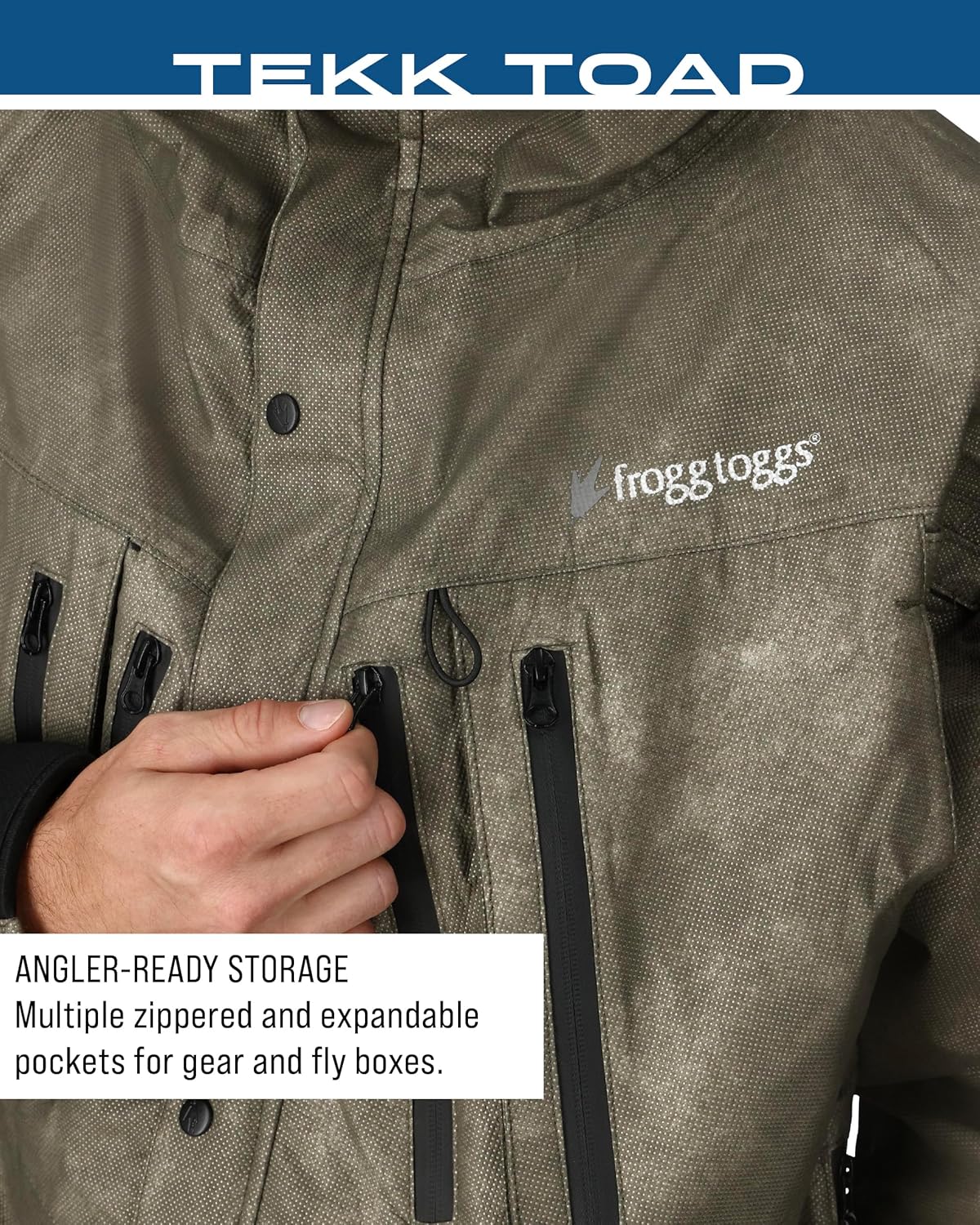 FROGG TOGGS Tekk Toad Waterproof Breathable Rain Jacket Ideal for Fishing and Wading - Image 7