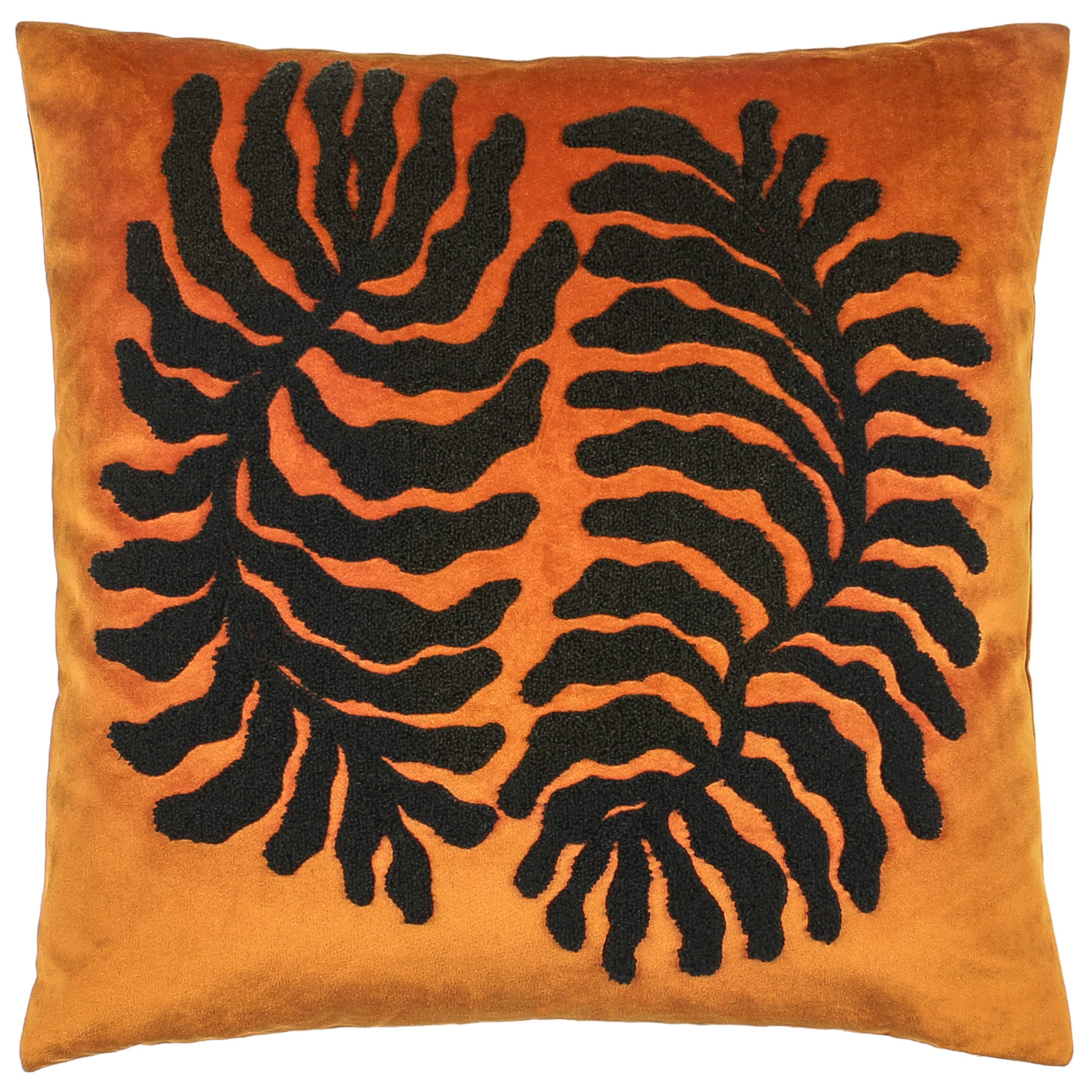 Furn. Maldive Botanical Velvet Tufted Feather Filled Cushion from B&Q
