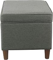 Vista 23 de HomePop Decoración para el hogar K7646-A877 Otomana tapizada moderna rectangular de almacenamiento Otomana con tapa con bisagras