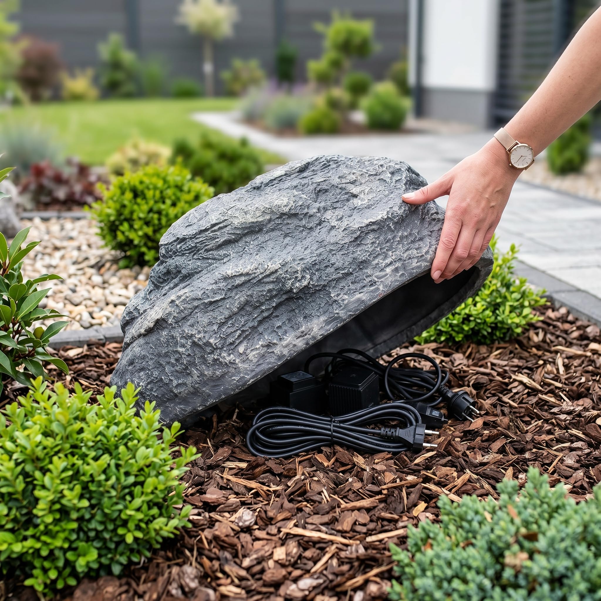 Arnusa Faux Rocher pour Cacher Les Utilitaires de Jardin 45 cm x 31 cm Couverture décorative Décoration de Jardin