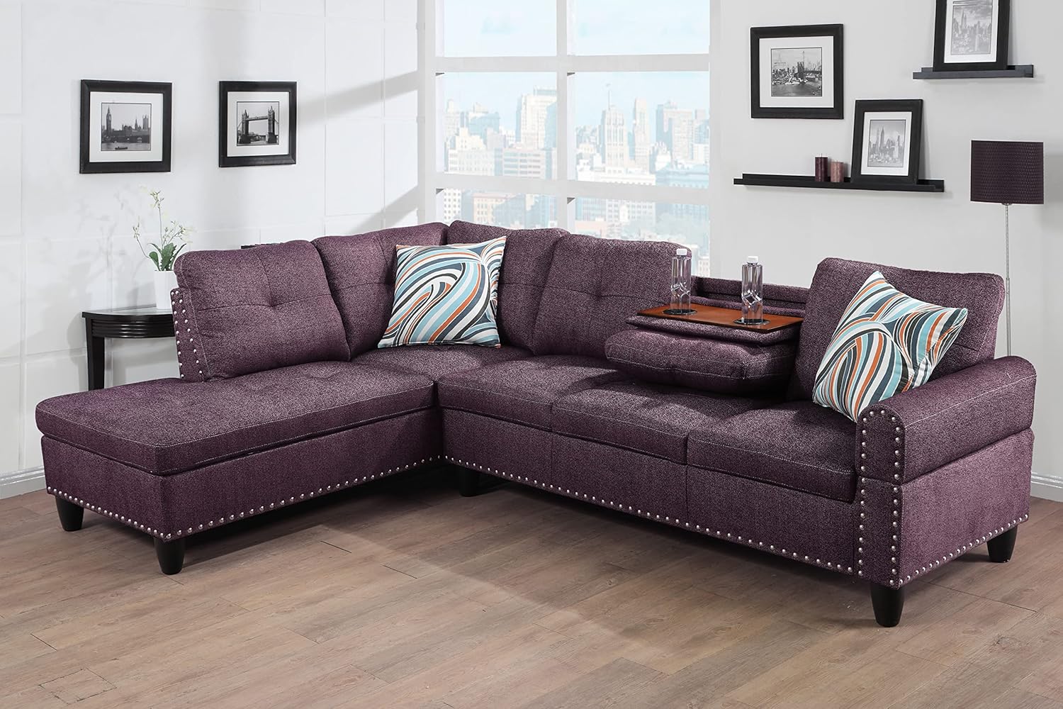 Beverly Fine Furniture Sectional Sofas, 97.2" W x 69.3" D x