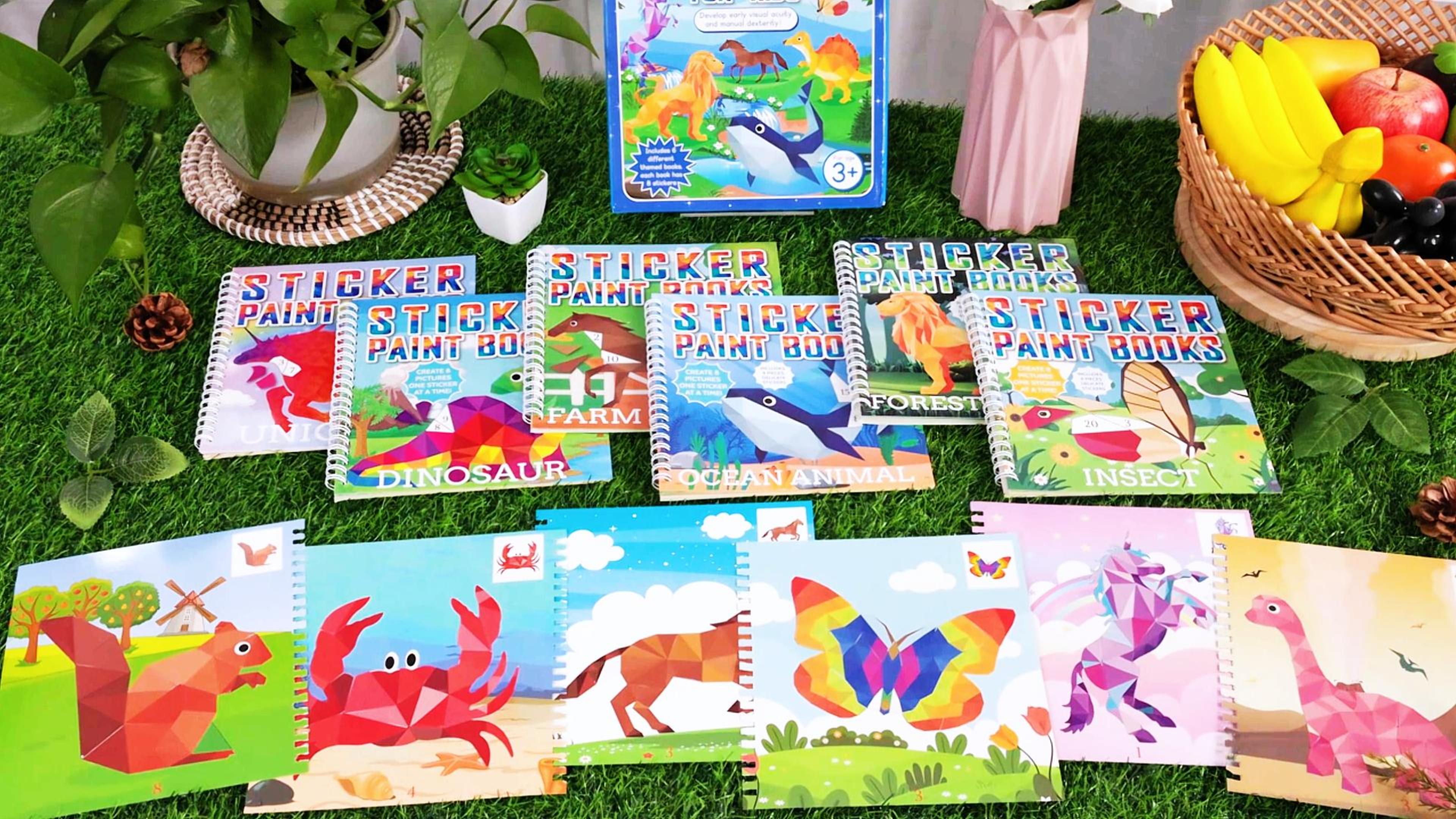 Amazon.com: 6 Pcs Paint by Sticker Books for Kids Ages 4-8