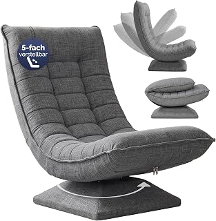 CASARIA Relaxsessel mit Verstellbarer Rückenlehne Grau