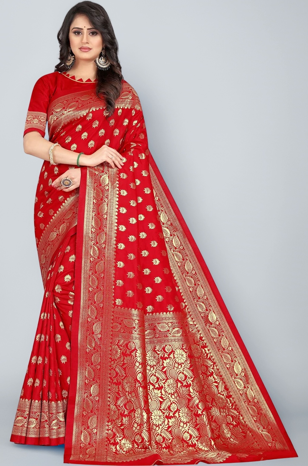 Sugathari Women's Banarasi Saree Pure Kanjivaram Silk Saree Soft new ladies 2023 Design Wear Pattu Sarees Latest Cotton Party Sari collections With Blouse Piece for Wedding sadi (PARI S-1 MAROON)