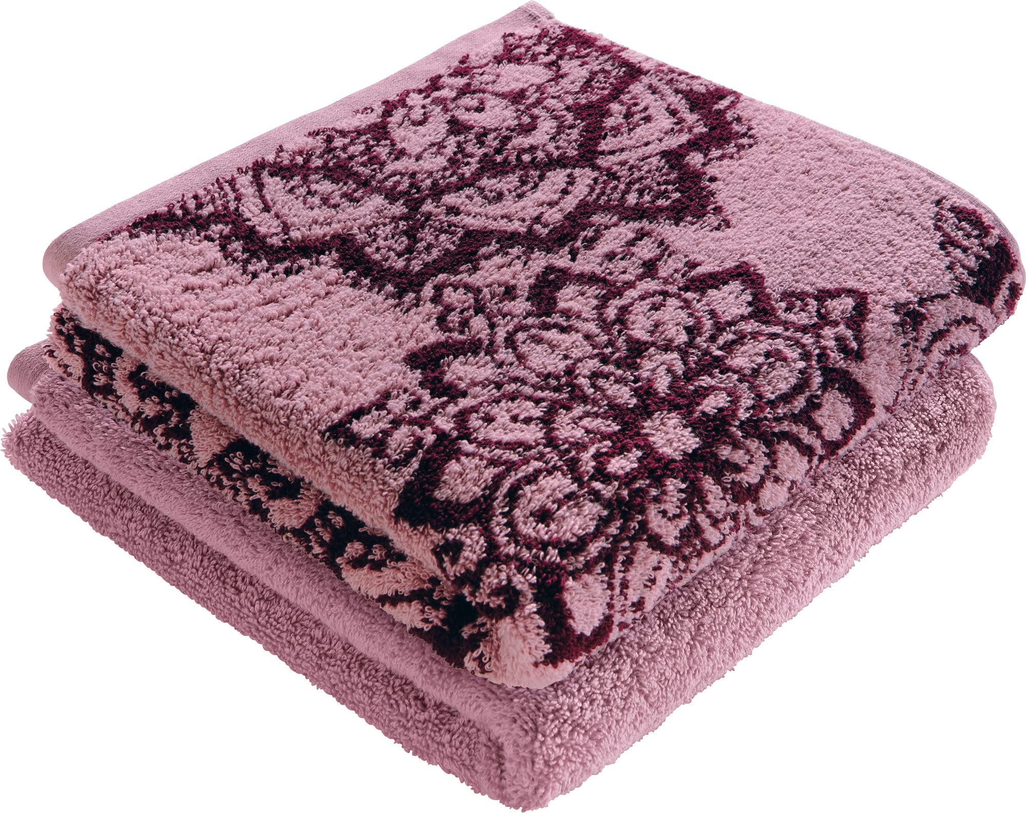 Erwin Müller Duschtuch Bühl 2er-Pack Altrosa Größe 70x140 cm - besonders flauschig, voluminös, äußerst saugfähig