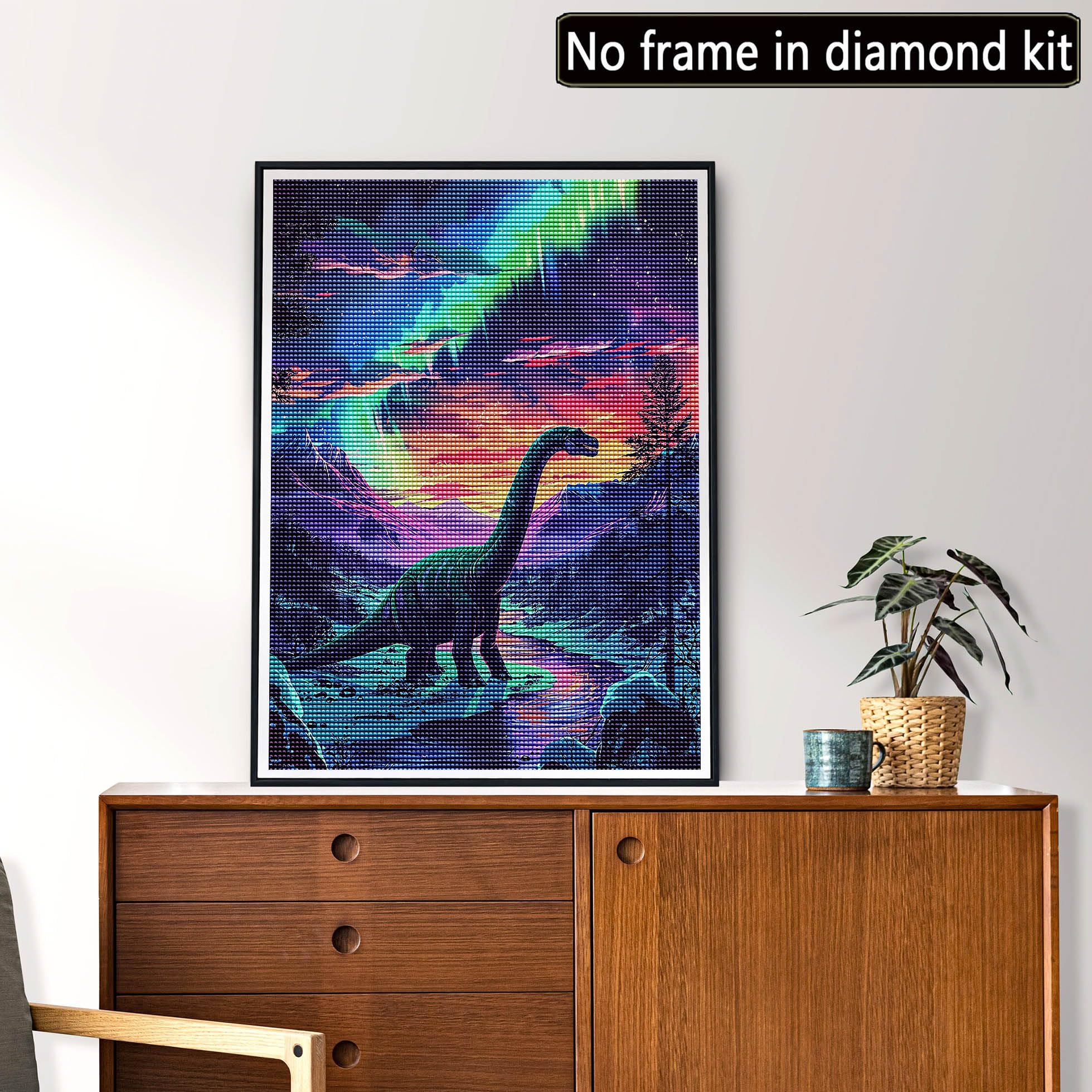 Kit Diamond Painting Dinosaure Aurore 30x40cm - Art Diamant 5D | MOMAKA