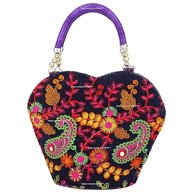 SPHINX Multicolored Handcrafted Embroidery Design Small Hand bag for Women/Girls - 1 Piece (color & design as per stock)