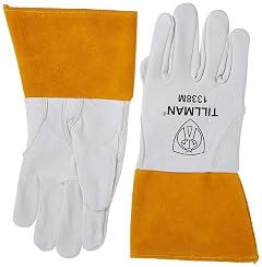 1338M Goatskin Tig Glove4 Cuff-Cd Medium by Tillman 1338 - MEDIUM White