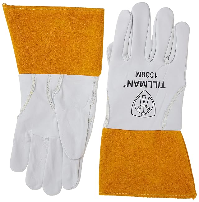 1338M Goatskin Tig Glove4 Cuff-Cd Medium by Tillman 1338 - MEDIUM White